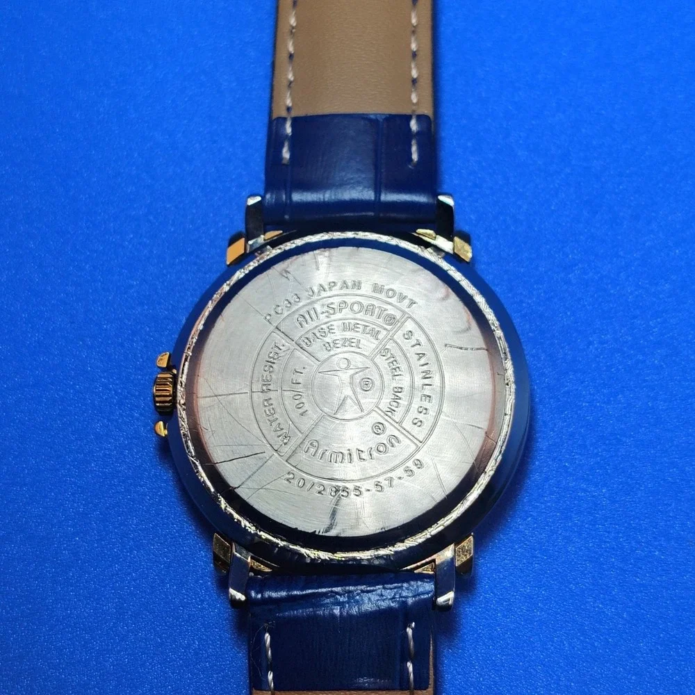 Vintage 1995 Armitron All Sport Day-Date Sunburst 37mm Mens Quartz Watch Restore